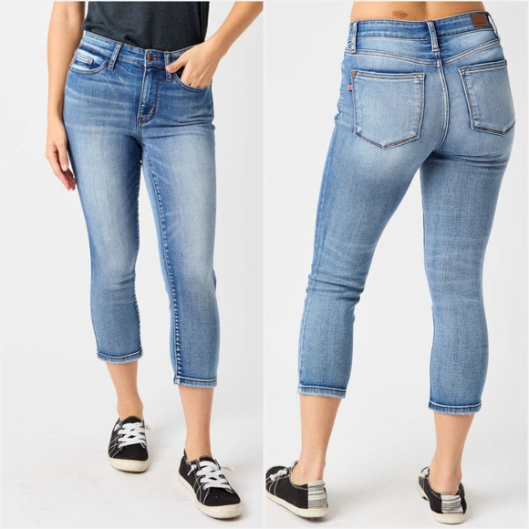 Judy Blue Skinny Fit High Rise Capris Sz 14W JB72114 Capri Jeans Summer - Picture 9 of 9